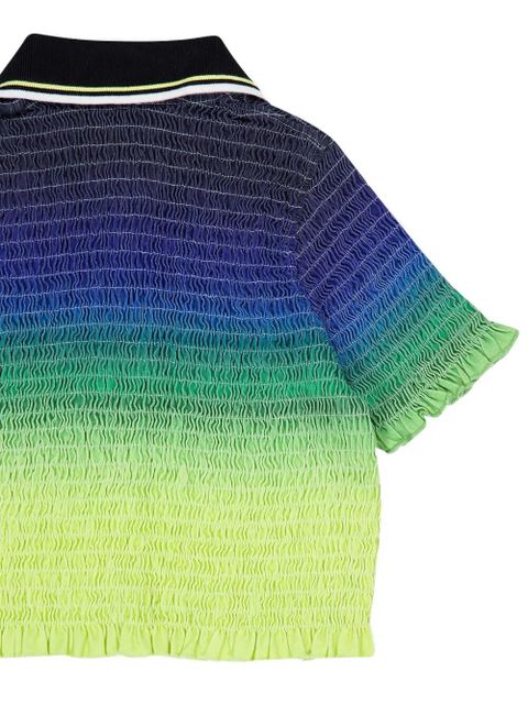 Casablanca shirred polo top - Green