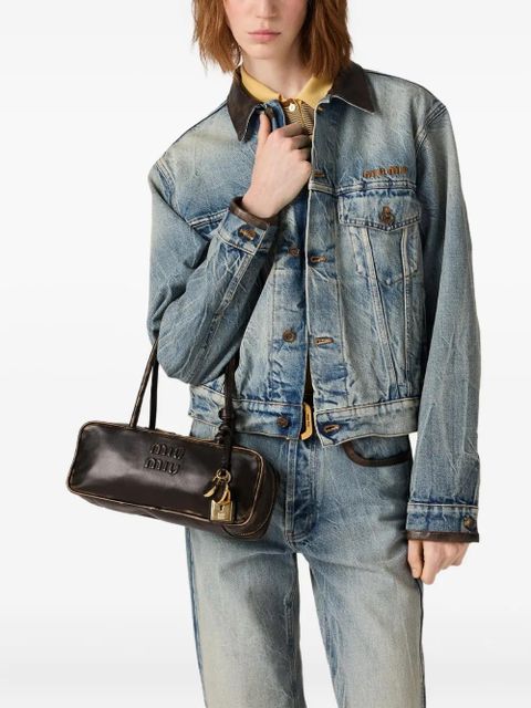 Miu Miu Beau logo-embossed tote bag - Brown - zdjęcie produktu nr 2