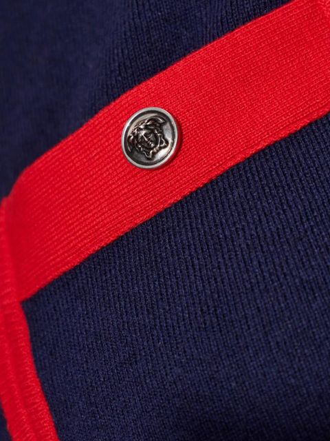 Versace zip collared cardigan - Blue