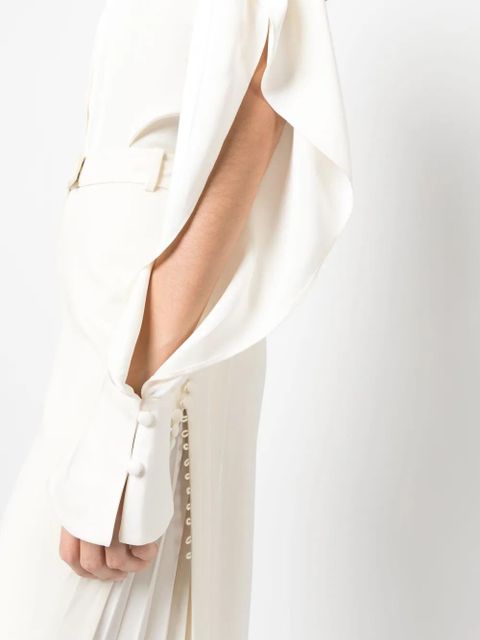 Simkhai V-neck draped-sleeve shirt - Neutrals