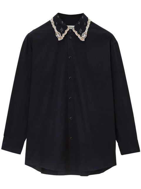 LEMAIRE embroidered collar shirt - Black - zdjęcie produktu nr 1