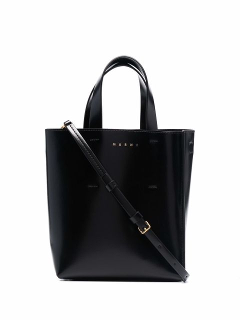 Marni mini Museo leather tote bag - Black - zdjęcie produktu nr 1