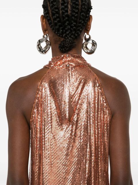 Rabanne chainmail asymmetric top - Orange