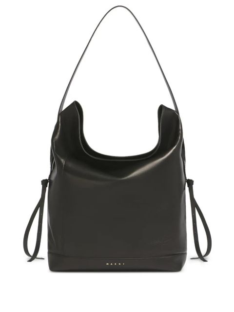 Marni split-handle leather shoulder bag - Black - zdjęcie produktu nr 1