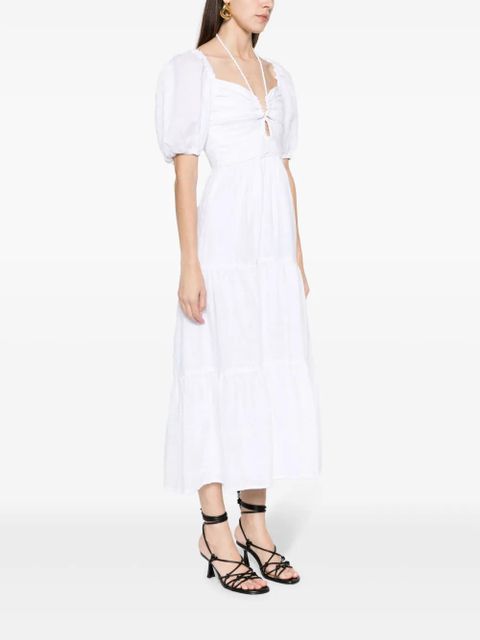 Faithfull the Brand Palacio halterneck linen midi dress - White