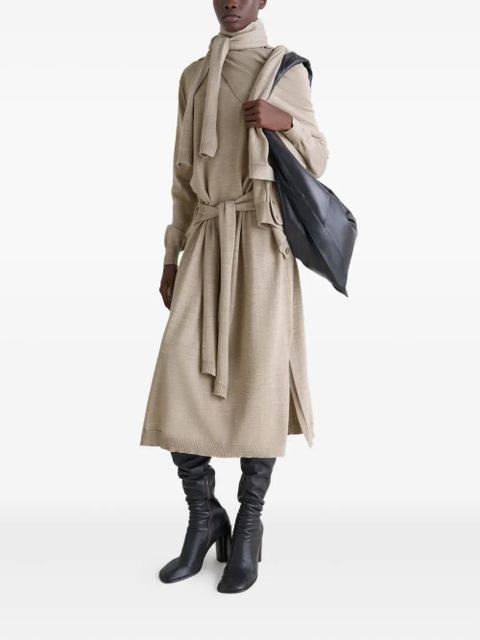 LEMAIRE tie-waist turtleneck dress - Neutrals