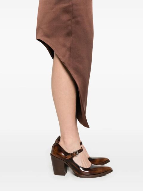 Givenchy high-low hem satin skirt - Brown