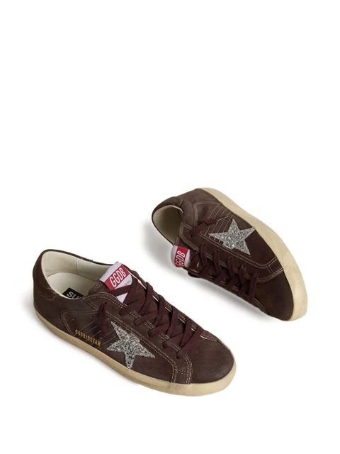 Golden Goose Super Star glitter-star embellished sneakers - Brown