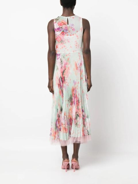 TWINSET floral pleated midi dress - Pink