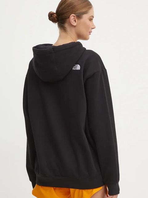 The North Face bluza Essential Hoodie damska kolor czarny z kapturem z aplikacją NF0A89ENJK31