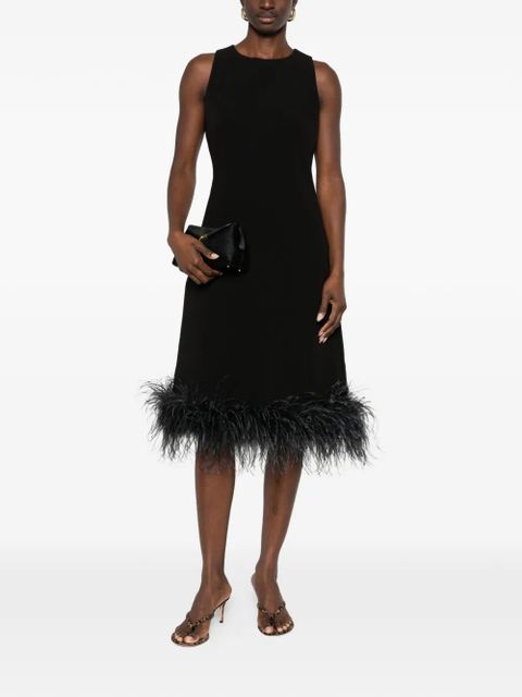 Max Mara feather-hem midi dress - Black - zdjęcie produktu nr 2