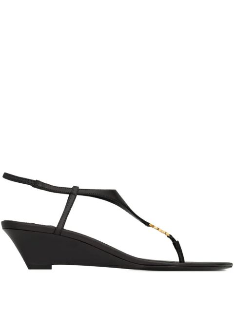Saint Laurent Cassandra leather sandals - Black - zdjęcie produktu nr 1