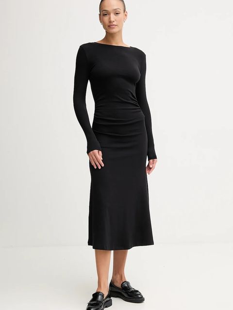 Pepe Jeans sukienka kolor czarny maxi rozkloszowana PL9537717