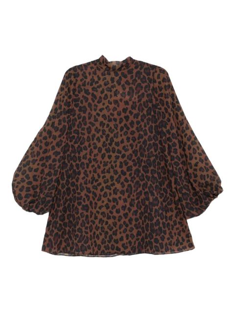 Simon Miller leopard-print high-neck mini dress - Brown - zdjęcie produktu nr 1