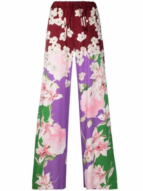 Valentino Garavani floral-print trousers - Red - zdjęcie produktu nr 1