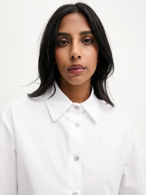 Answear.LAB koszula damska kolor biały relaxed z kołnierzykiem klasycznym