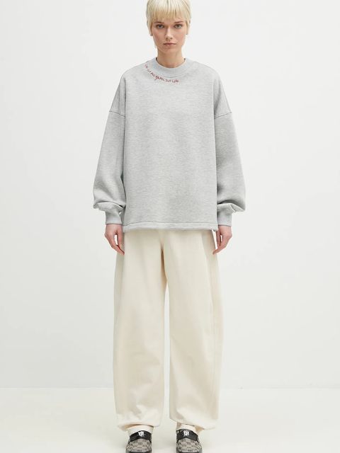 Fiorucci bluza Neoprene Embroidered Neck Relaxed Fit kolor szary melanżowa U02SPSCR188NE01GY01