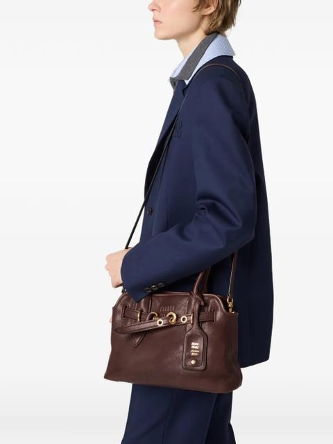 Miu Miu Aventure leather tote bag - Brown - zdjęcie produktu nr 2