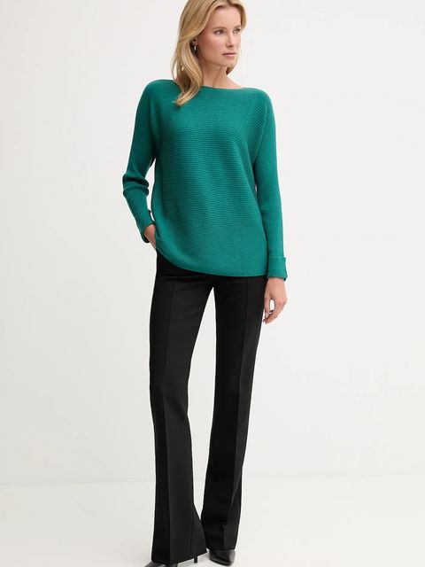 United Colors of Benetton sweter z dodatkiem wełny damski kolor zielony 1Y6SD10CH - zdjęcie produktu nr 2