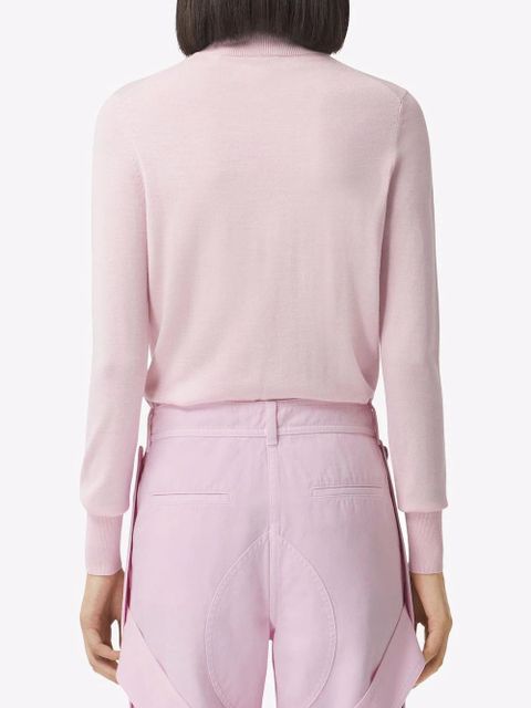 Burberry monogram plaque roll-neck jumper - Pink