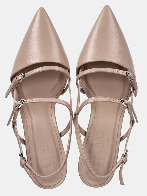 Answear.LAB szpilki skórzane kolor beżowy