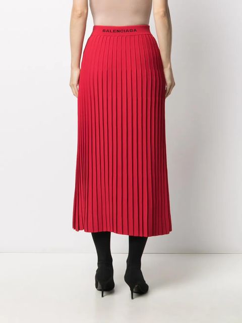 Balenciaga pleated midi skirt - Red