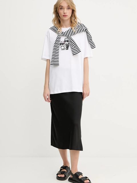 Karl Lagerfeld t-shirt bawełniany IKON - zdjęcie produktu nr 1