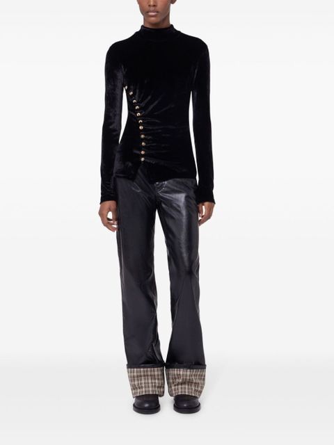 Rabanne draped velvet top - Black - zdjęcie produktu nr 2