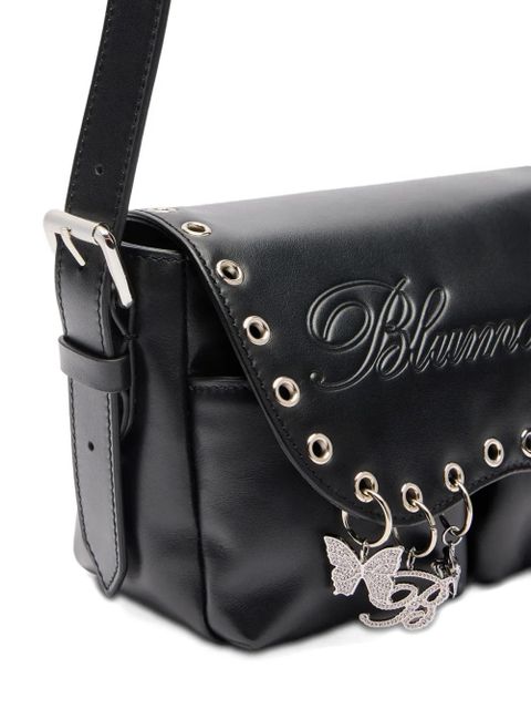 Blumarine eyelet butterfly-charm shoulder bag - Black
