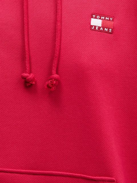 Tommy Jeans bluza bawełniana damska kolor różowy z kapturem DW0DW19414
