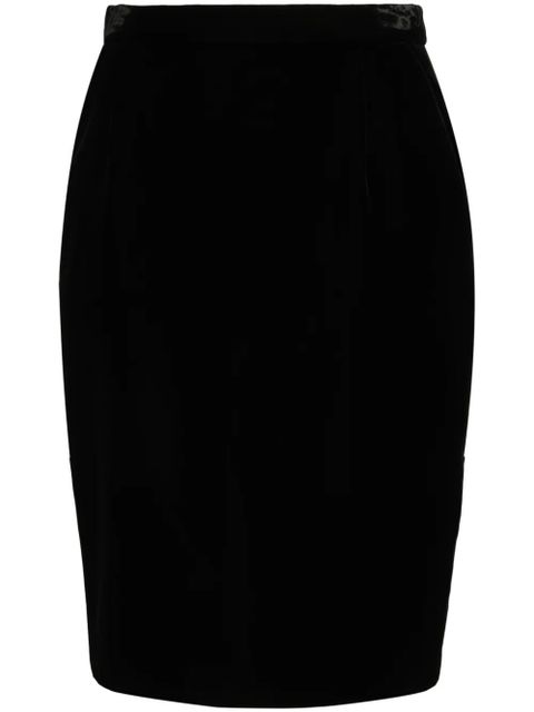 Saint Laurent velvet pencil skirt - Black - zdjęcie produktu nr 1