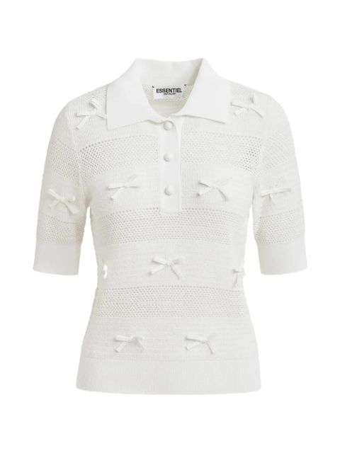 Essentiel Antwerp bow-embellishment polo top - White - zdjęcie produktu nr 1