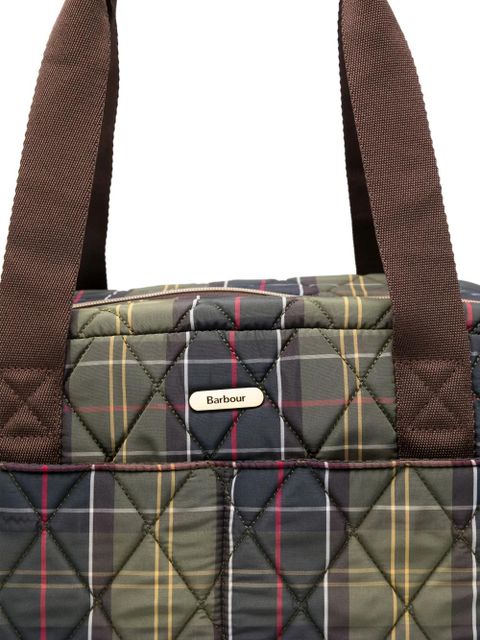 Barbour Wetherham quilted tartan-pattern tote bag - Green
