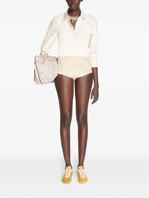 DRIES VAN NOTEN striped micro shorts - Neutrals - zdjęcie produktu nr 2