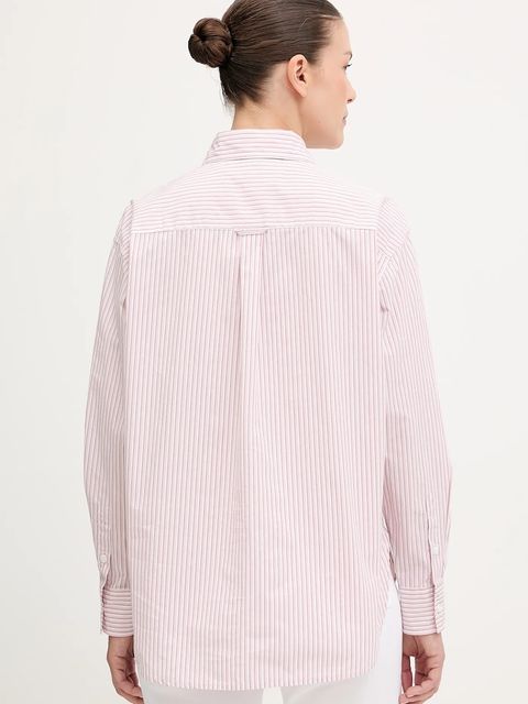 Levi's koszula bawełniana damska kolor różowy relaxed z kołnierzykiem klasycznym 001HM