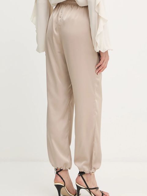 Liu Jo spodnie damskie kolor beżowy proste high waist TF5192.T004A