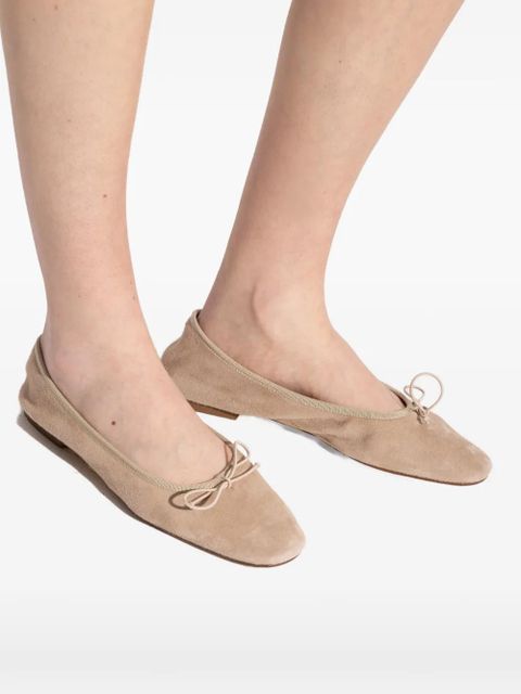 Aeyde bow suede falt pumps - Neutrals