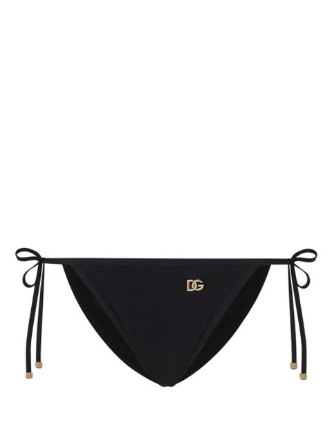 Dolce & Gabbana logo-plaque side-tie bikini bottom - Black - zdjęcie produktu nr 1