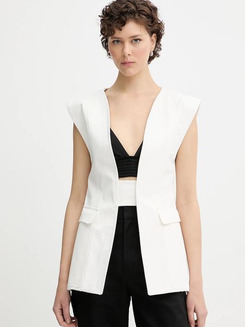 IRO kamizelka bawełniana kolor biały jednorzędowa WM07BESSY - zdjęcie produktu nr 1