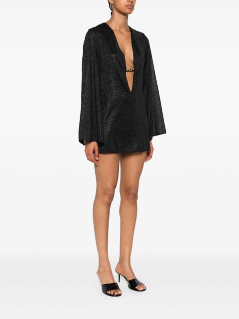 Oséree lurex-detail mini dress - Black