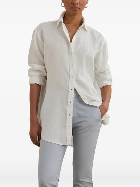 Lauren Ralph Lauren embroidered-logo button-up shirt - White - zdjęcie produktu nr 1