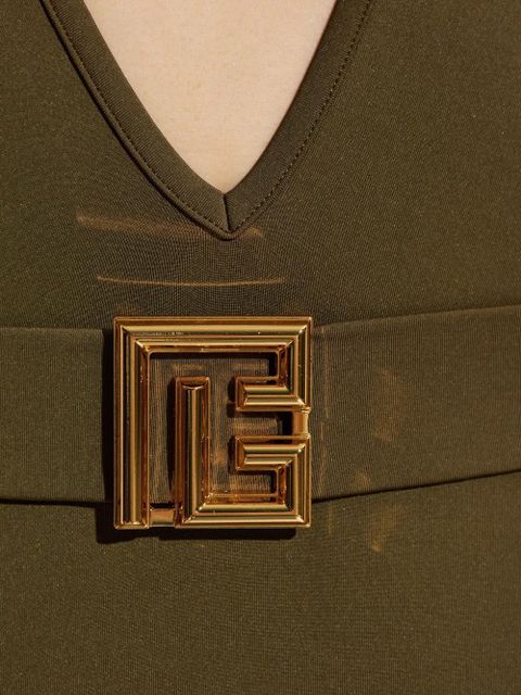 Balmain logo swimsuit - Green