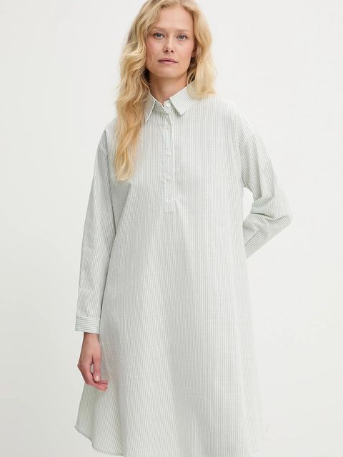 Answear.LAB sukienka lniana kolor zielony mini oversize - zdjęcie produktu nr 1
