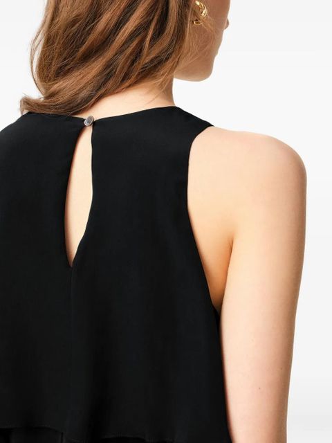 AMI Paris ruffled sleeveless midi dress - Black