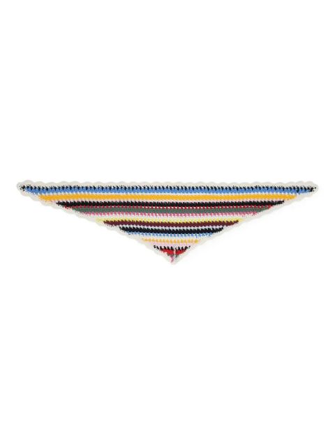 GANNI striped crochet triangle scarf - Blue - zdjęcie produktu nr 1