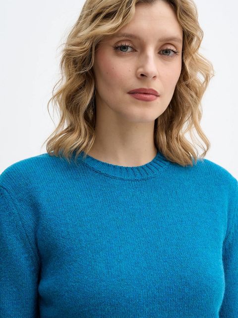 United Colors of Benetton sweter wełniany damski kolor niebieski lekki