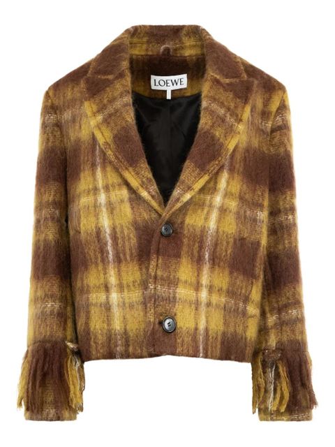 LOEWE plaid-pattern wool jacket - Yellow - zdjęcie produktu nr 2