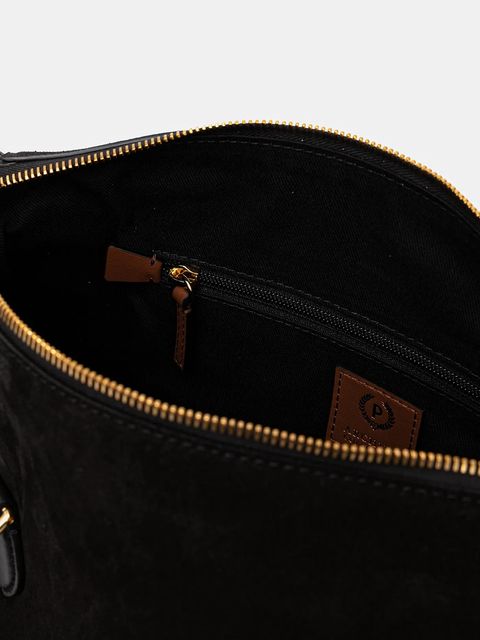 Pollini torebka zamszowa kolor czarny PC4406PP0N QD1