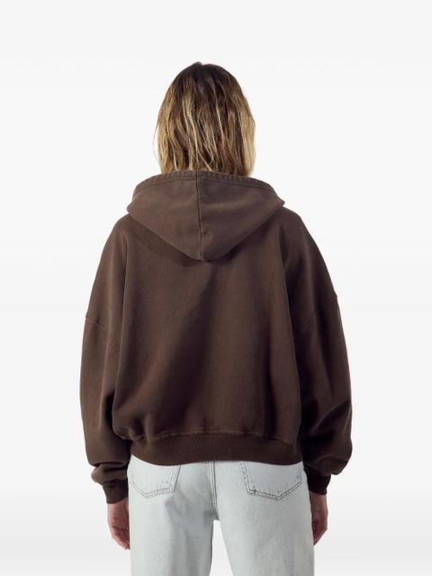 American Vintage logo-print cotton hoodie - Brown