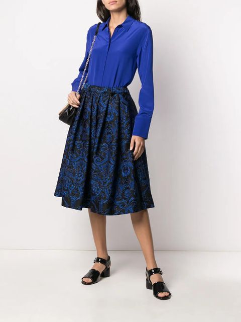 Comme Des Garçons pleated floral embroidered skirt - Blue - zdjęcie produktu nr 2